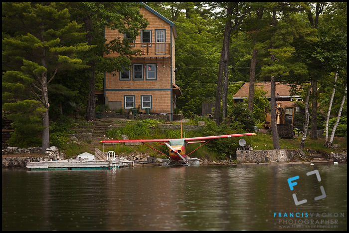 Float plane on Sebago Lake, Maine