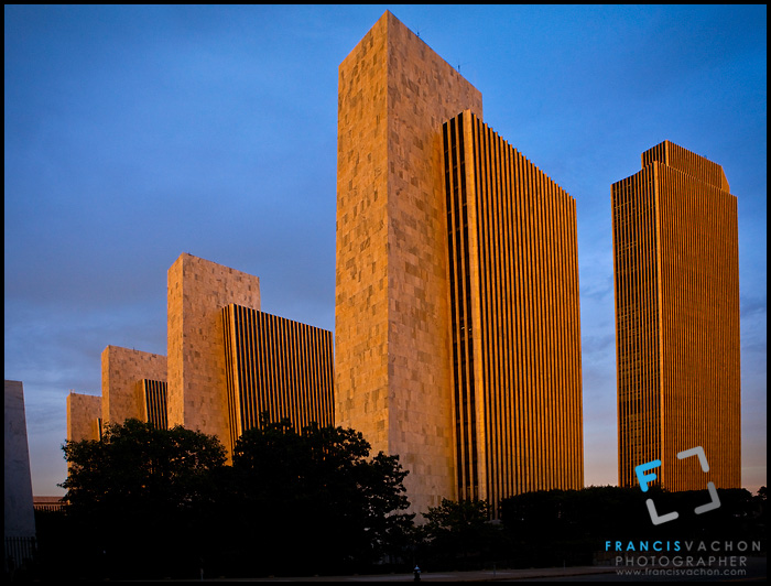 Empire State Plaza' Agency buildings and the Erastus Corning Tower in Albany
